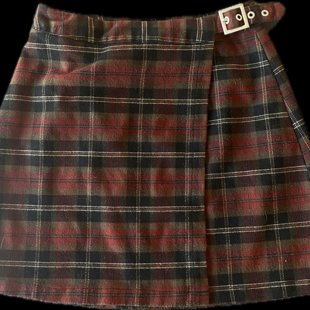 J. Galt (Brandy Melville) Wrap Plaid Mini Skirt